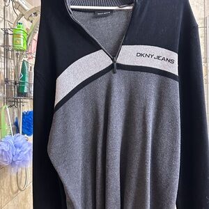 DKNY Jeans Black and Gray Sweater